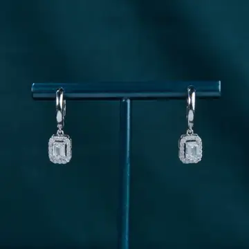 Classic Emerald Halo Hoops